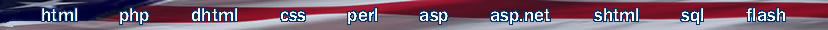 html php dhtml css perl asp asp.net shtml sql flash